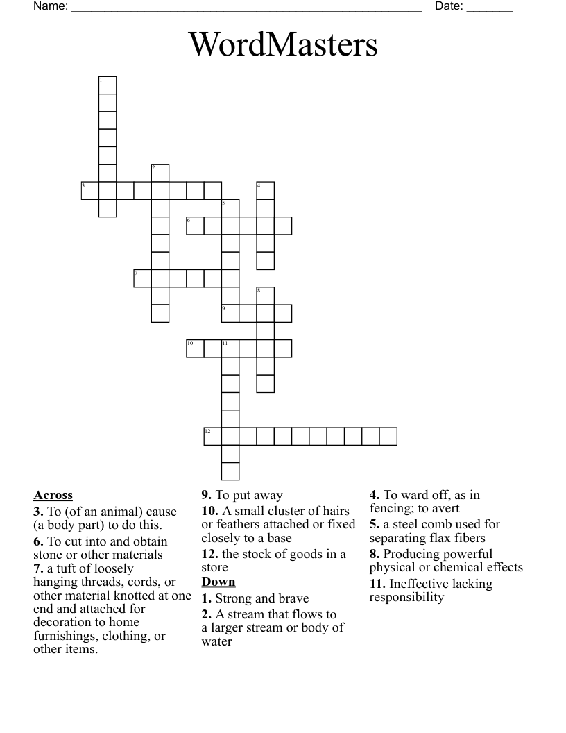 WordMasters Crossword