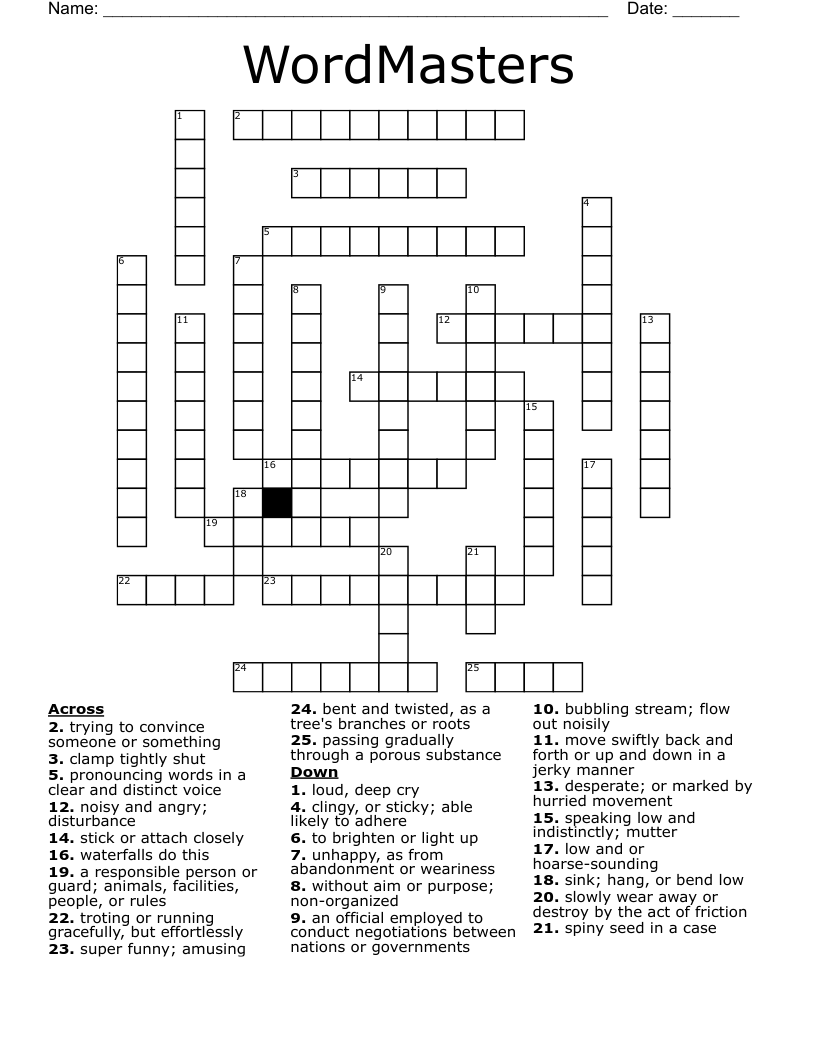 WordMasters Crossword