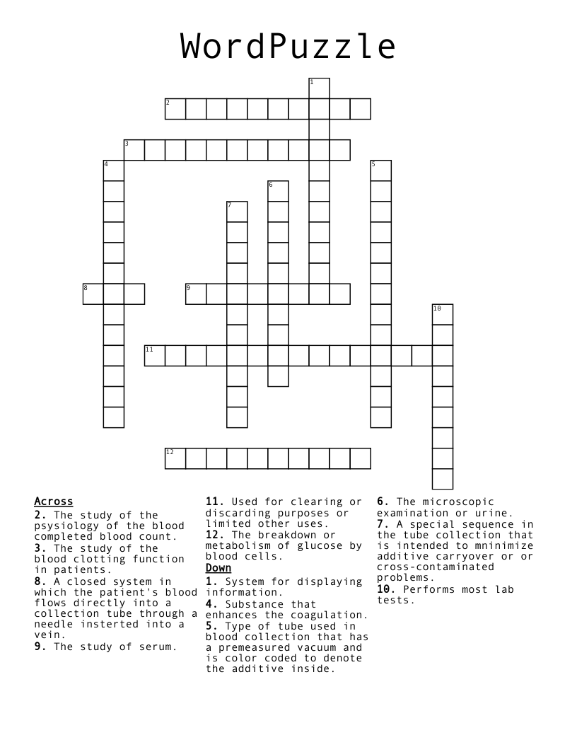 WordPuzzle Crossword