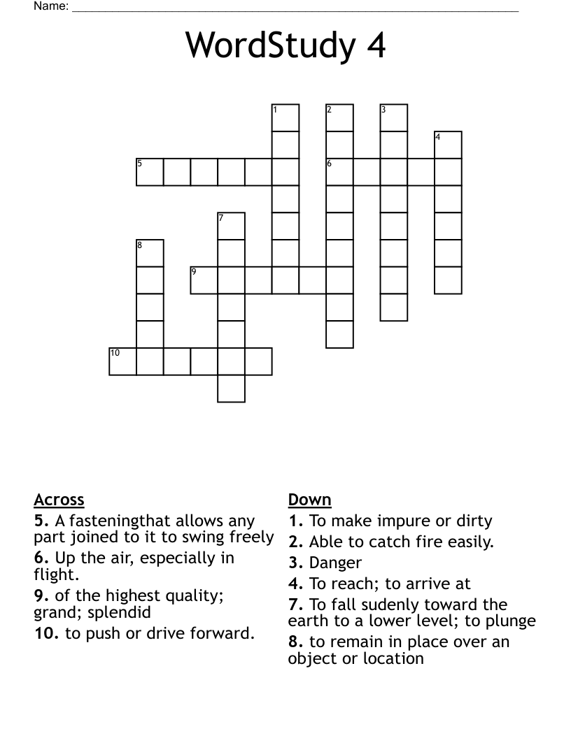 WordStudy 4 Crossword