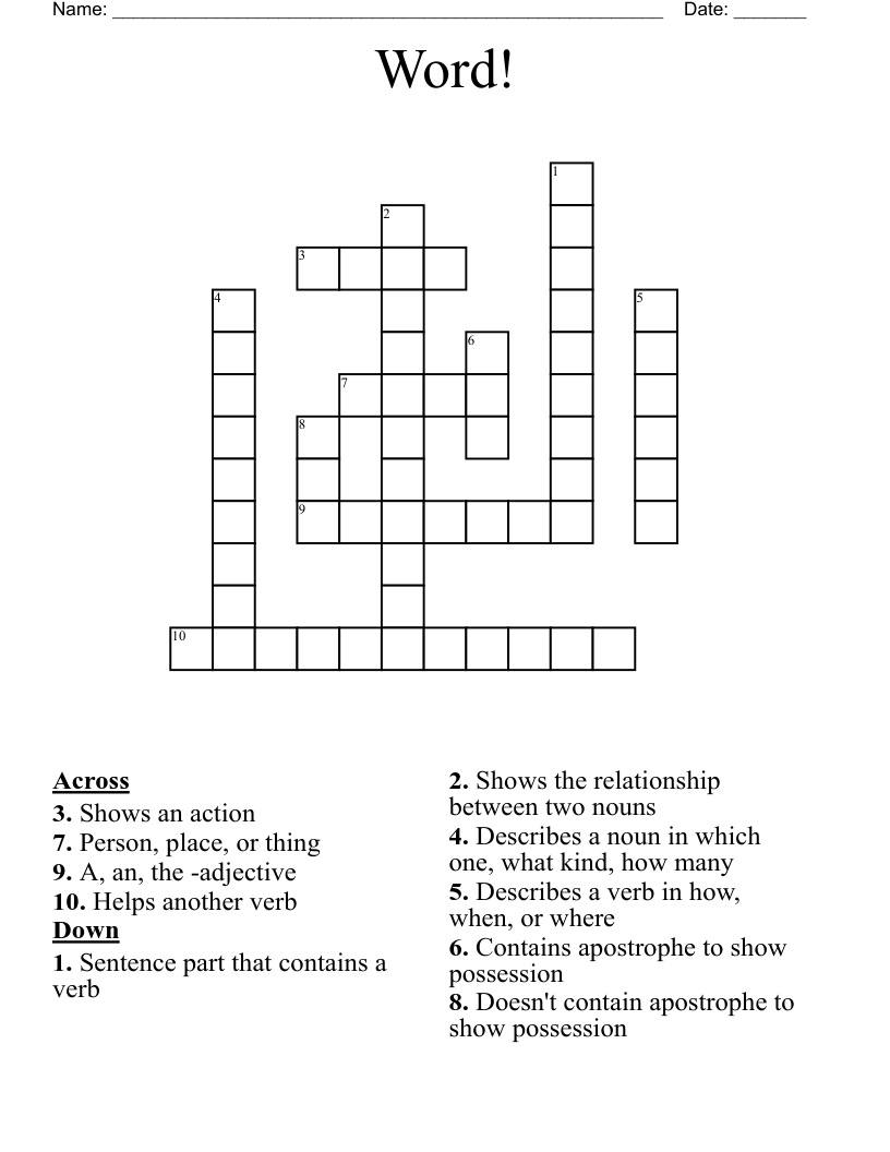 Word! Crossword