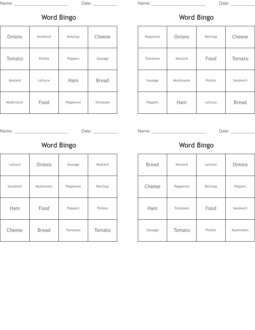 Word Bingo