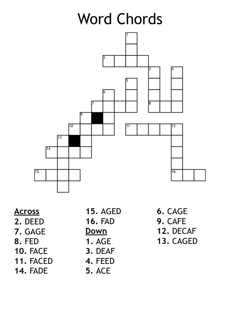 Word Chords Crossword