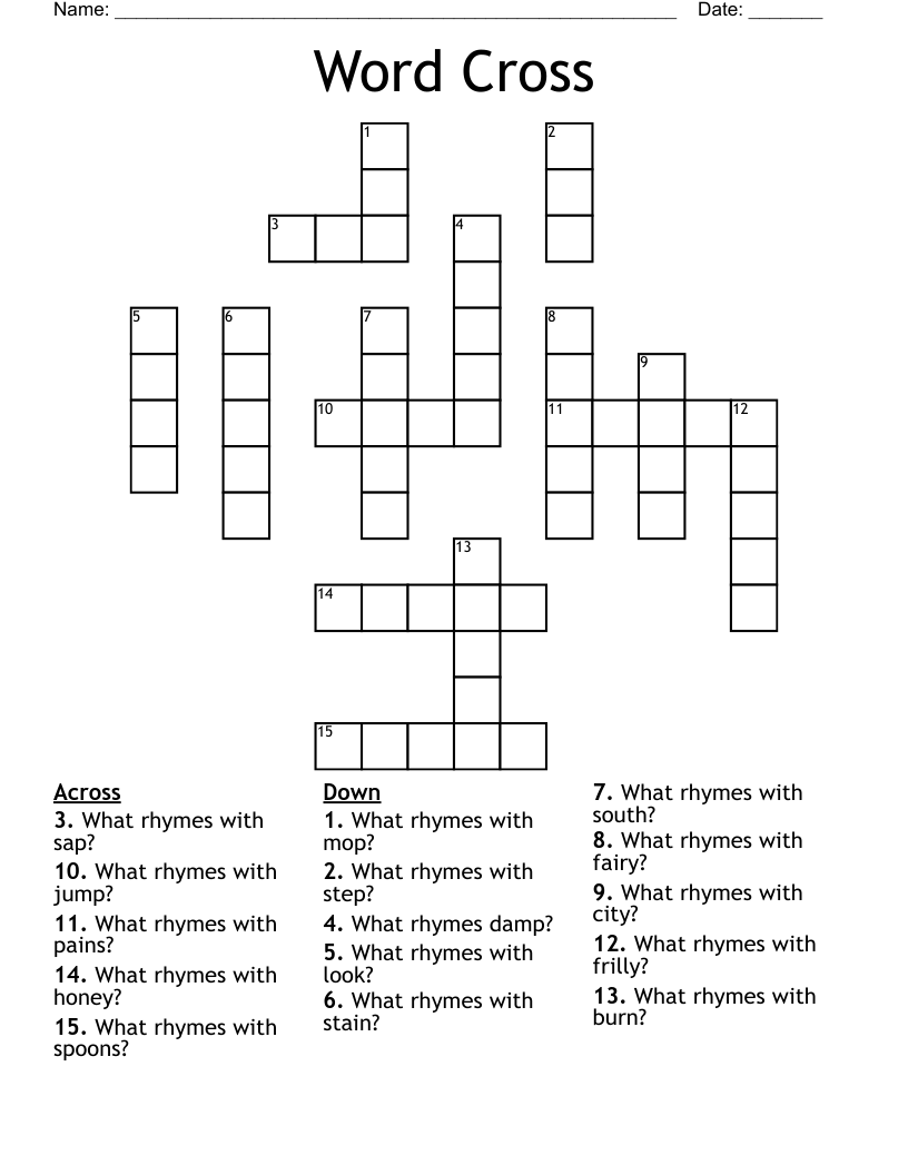 Word Cross Crossword