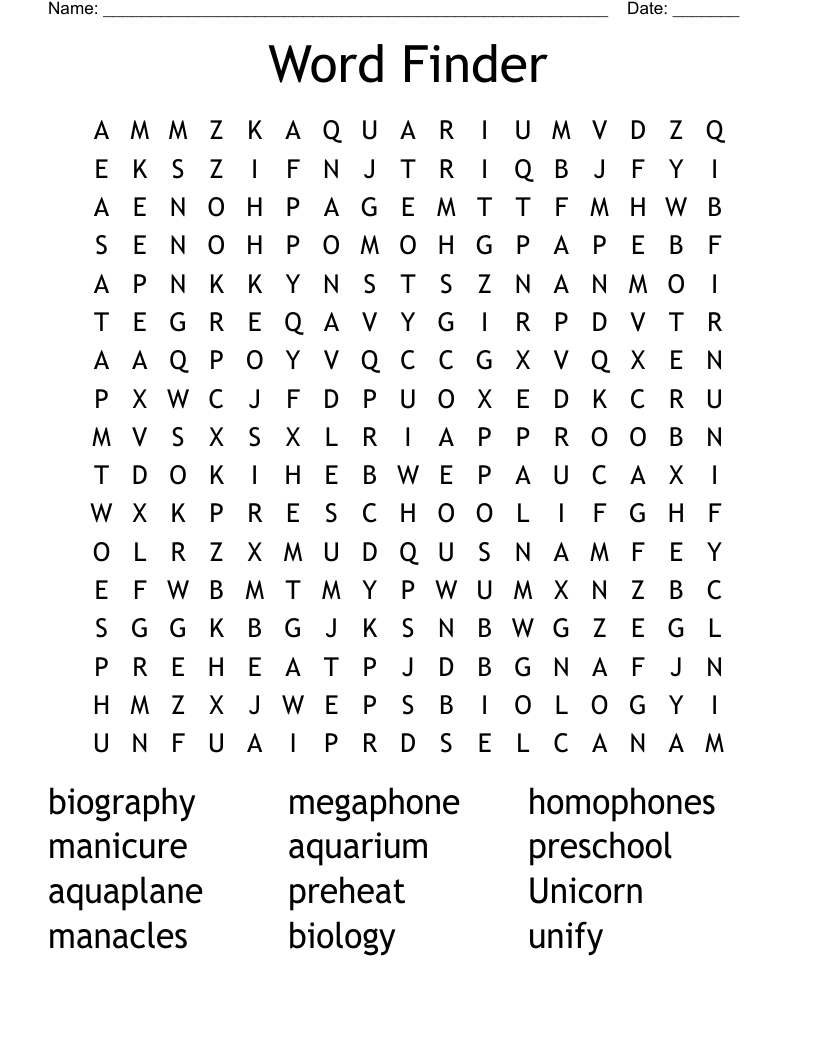Word Finder   Word Search