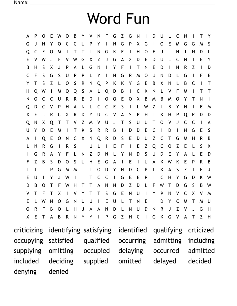Word Fun Word Search