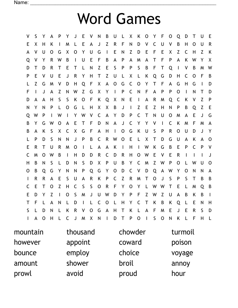 Word Games Word Search