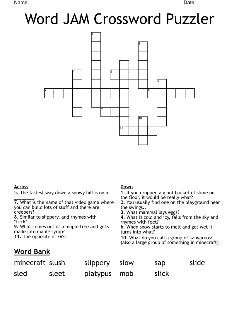 Word JAM Crossword Puzzler
