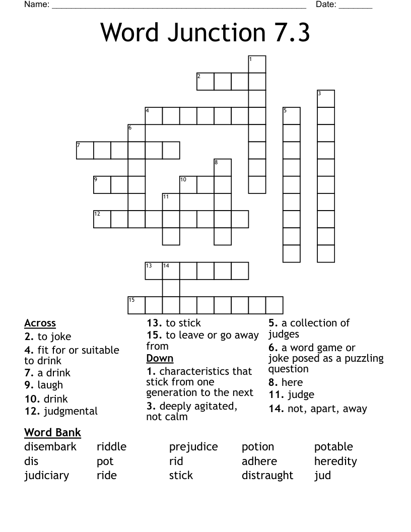 Word Junction 7.3 Crossword
