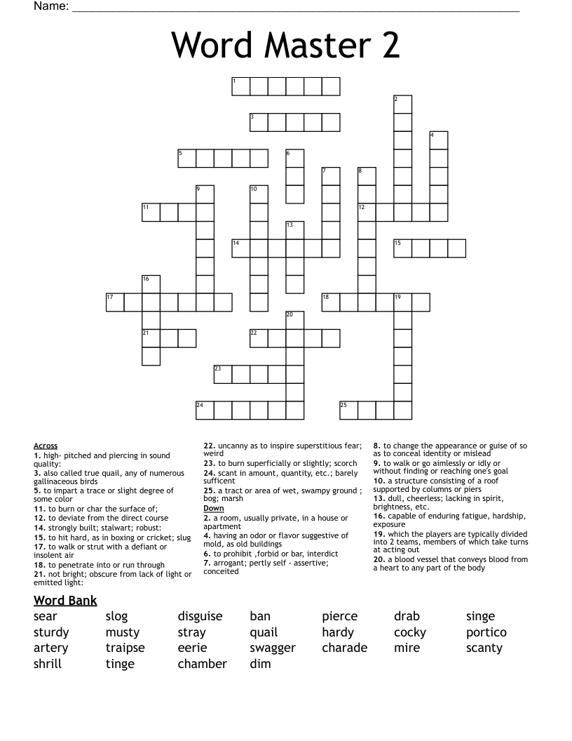 Word Master 2 Crossword