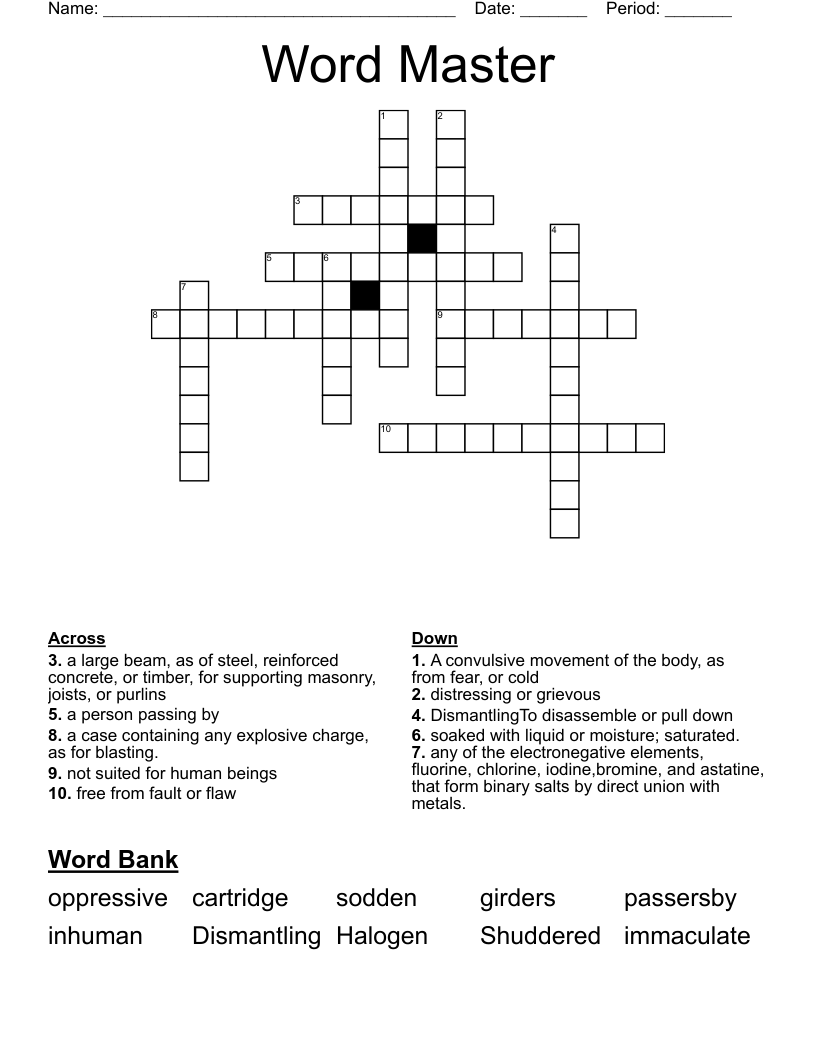 Word Master Crossword