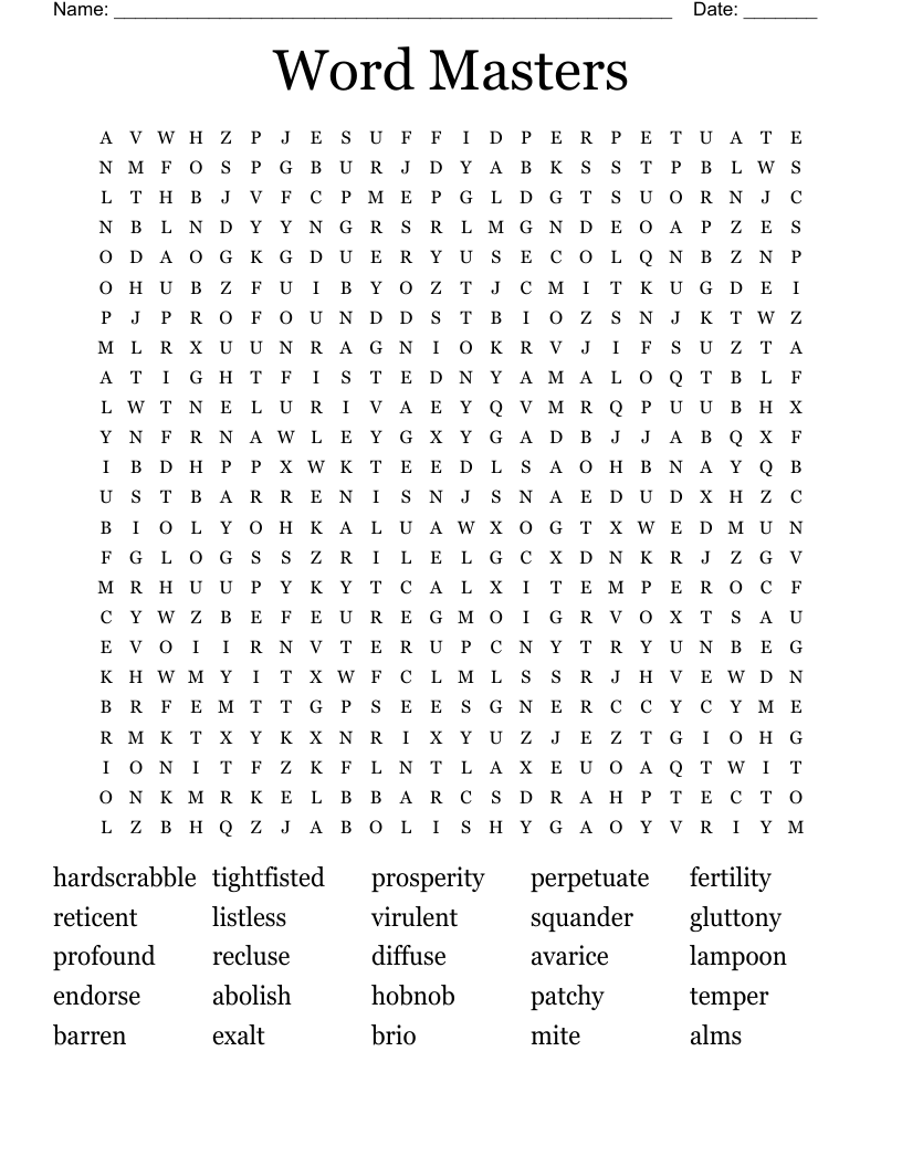 Word Masters Word Search