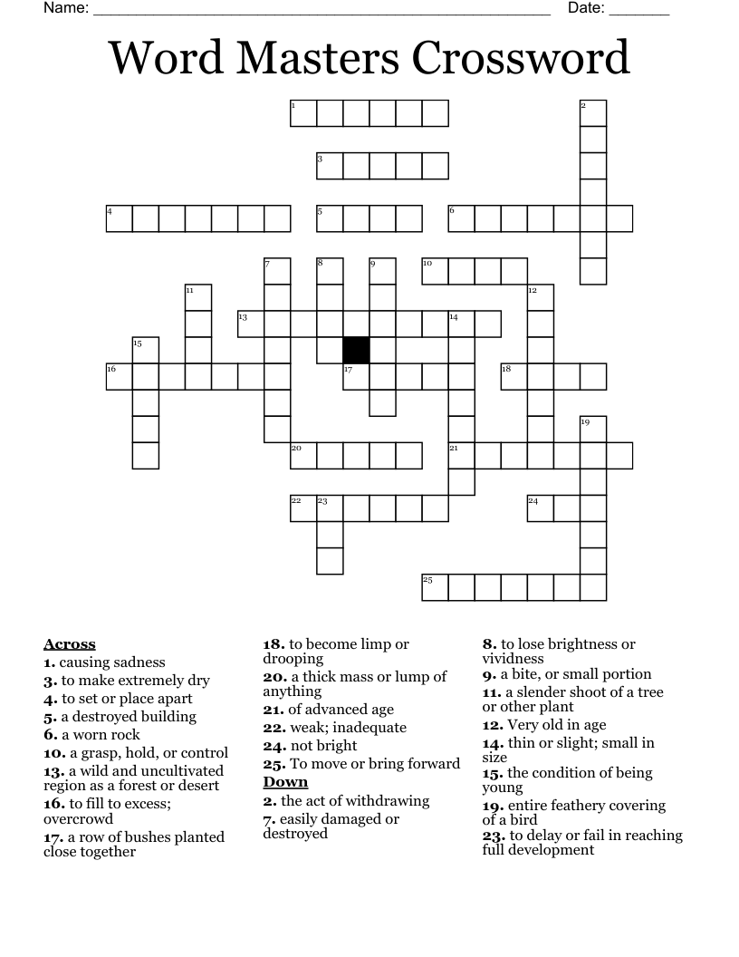 Word Masters Crossword