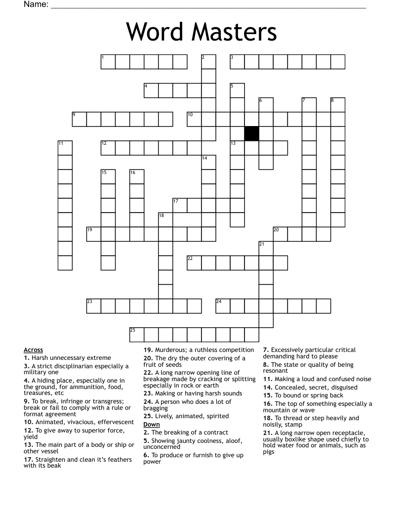 Word Masters  Crossword