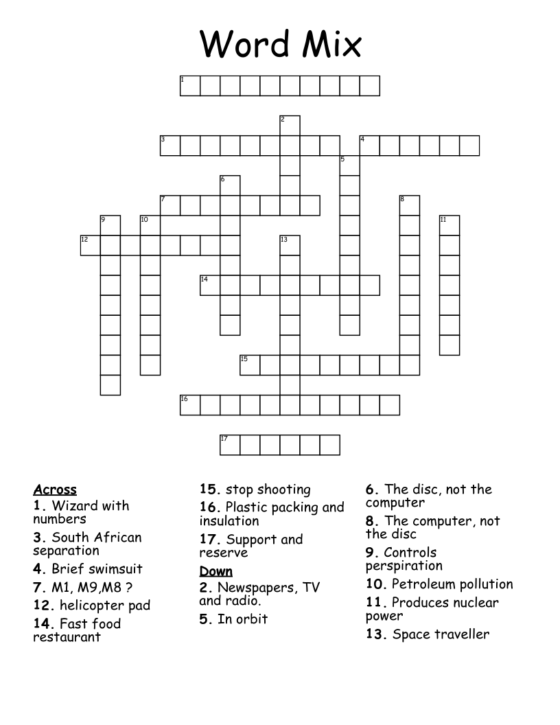 Word Mix Crossword