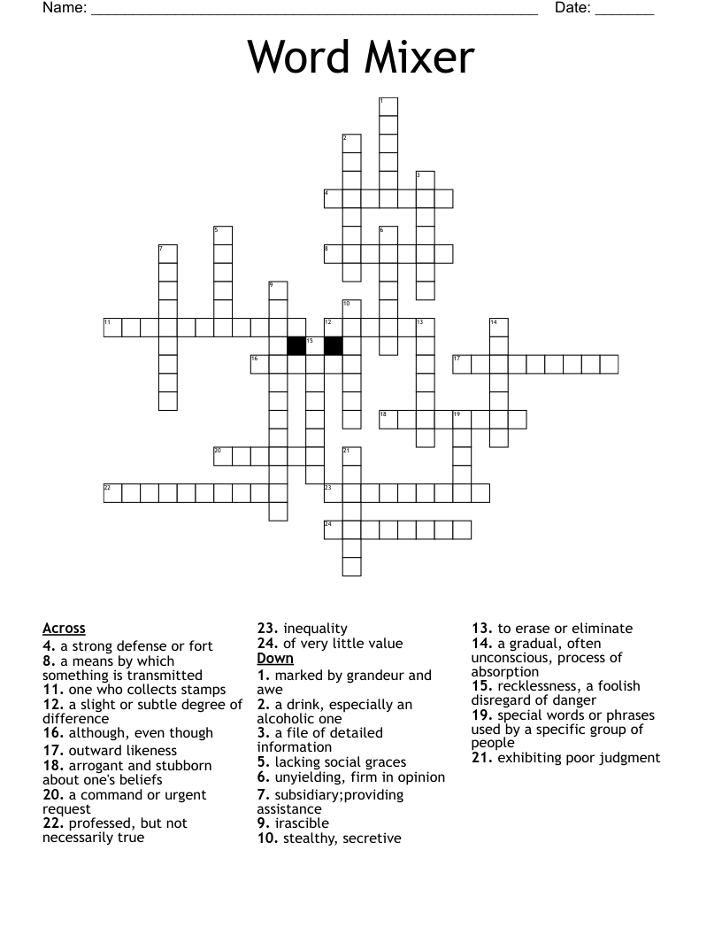 Word Mixer Crossword