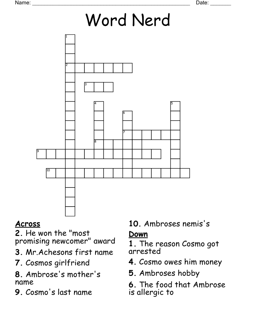 Word Nerd Crossword