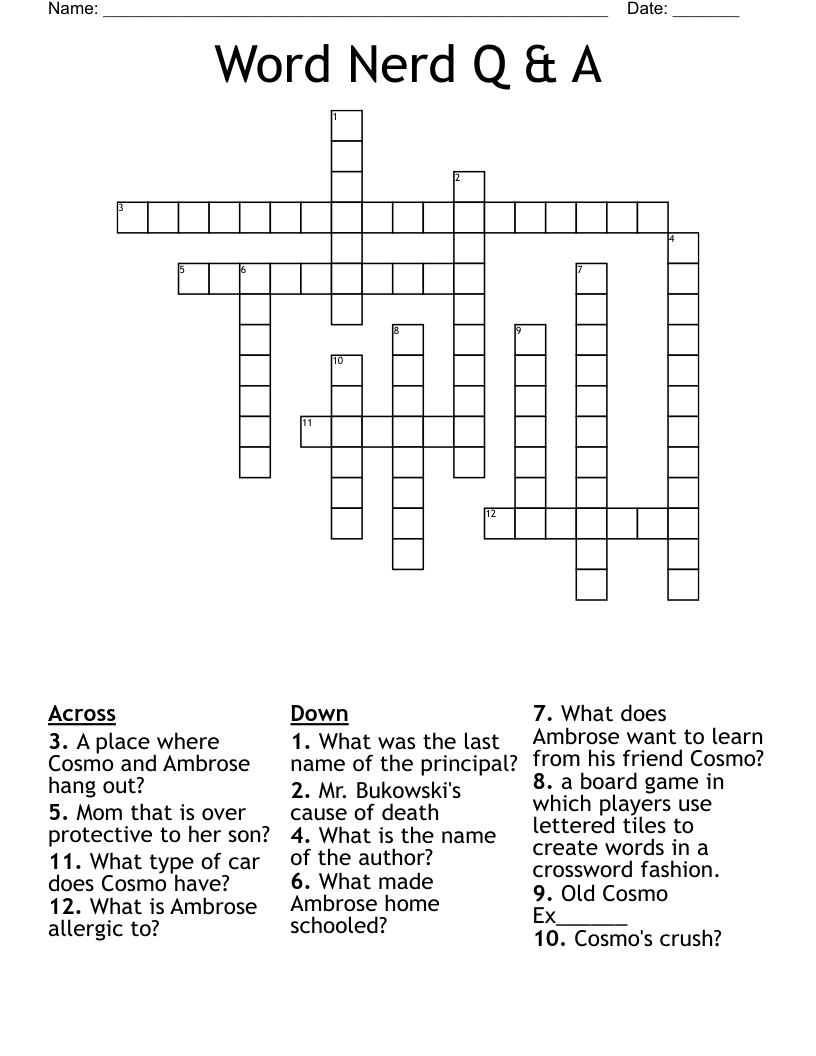 Word Nerd Q & A Crossword