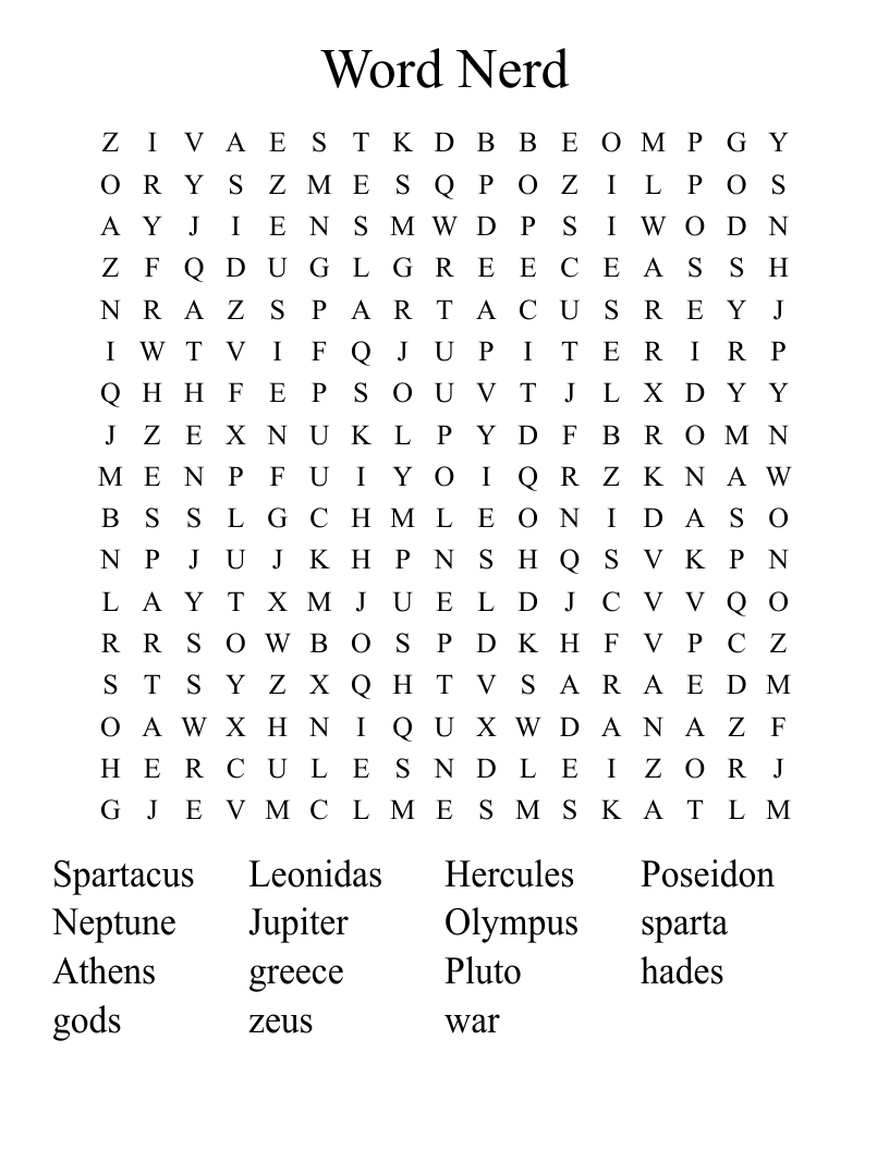 Word Nerd  Word Search