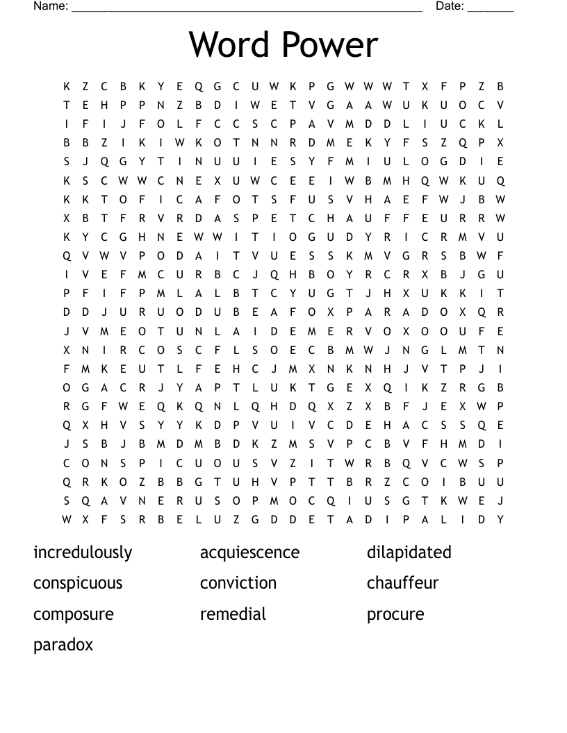 Word Power  Word Search
