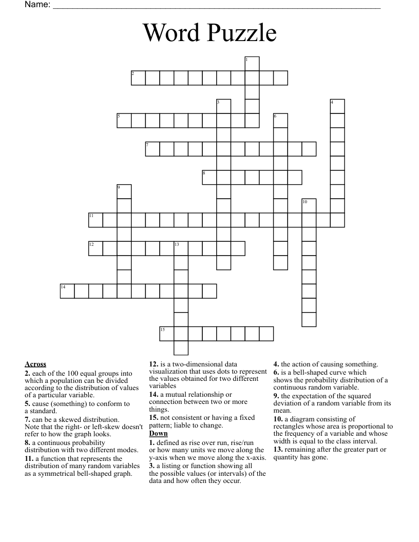 Word Puzzle Crossword