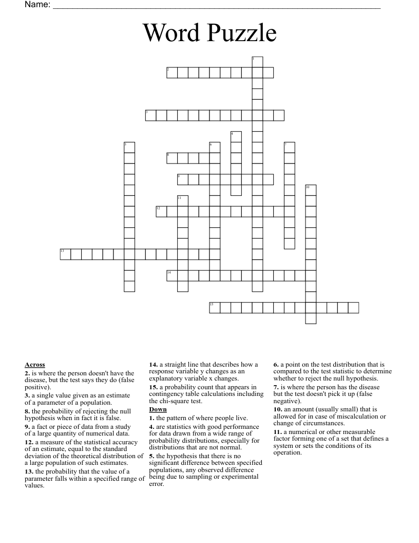 Word Puzzle Crossword