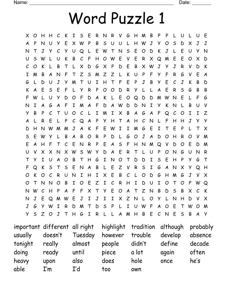 Word Puzzle 1 Word Search