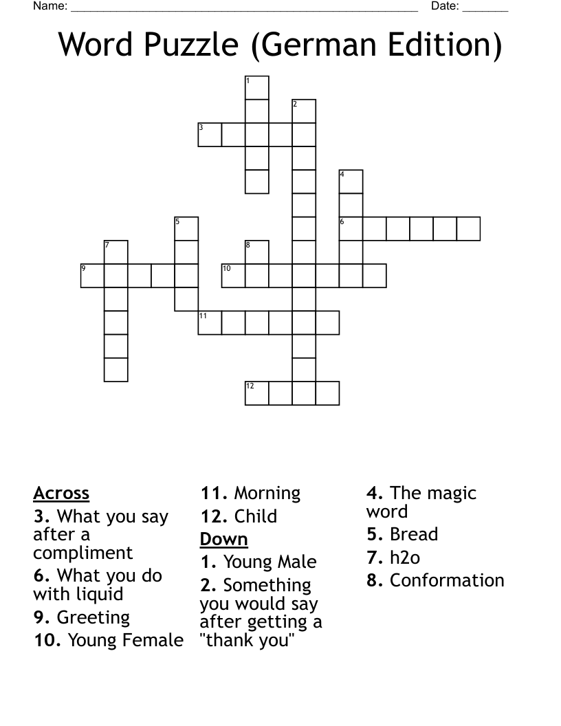 Word Puzzle (German Edition) Crossword