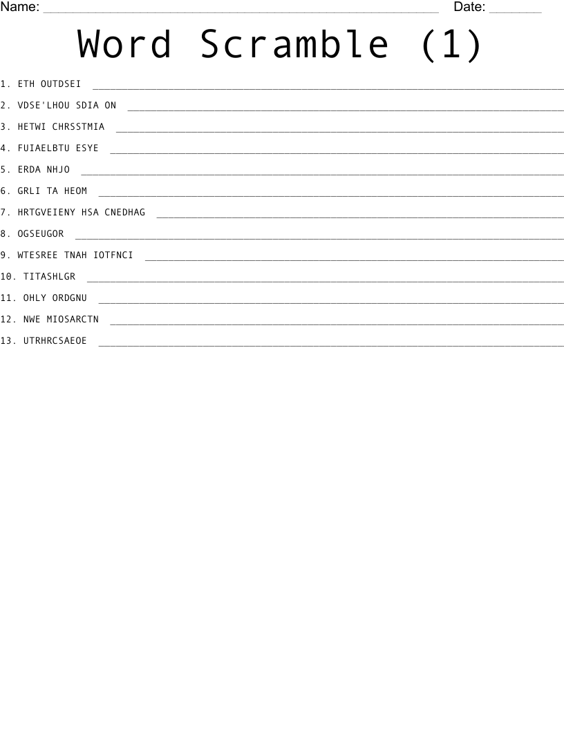 Word Scramble (1)
