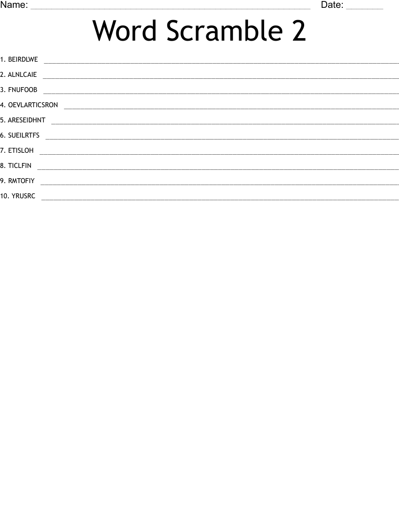 Word Scramble 2