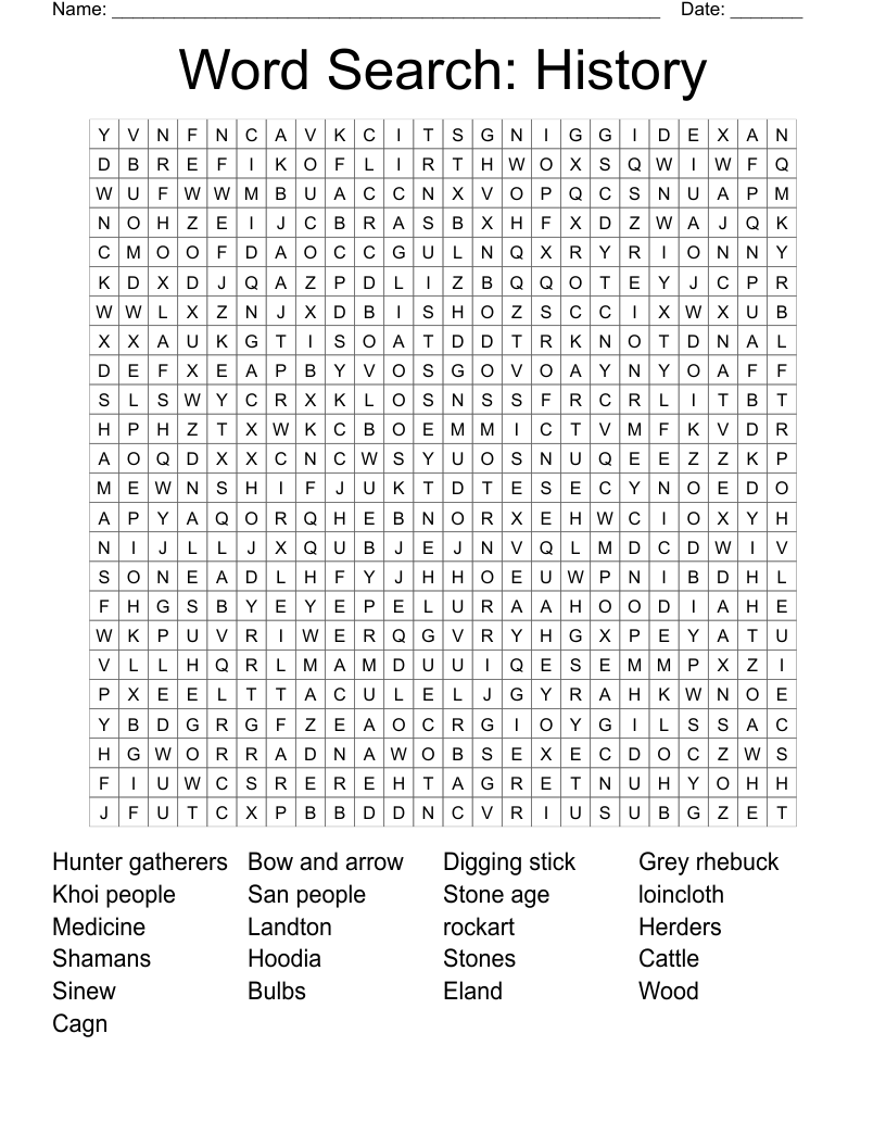 Word Search: History