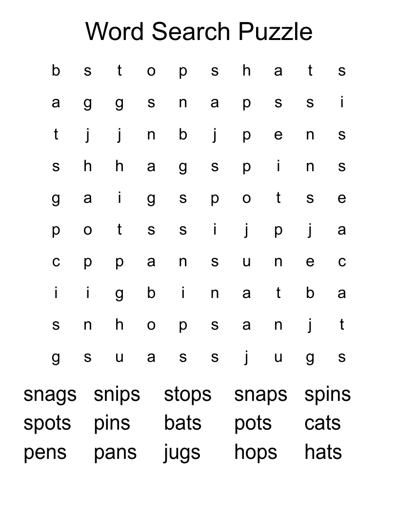 Word Search Puzzle