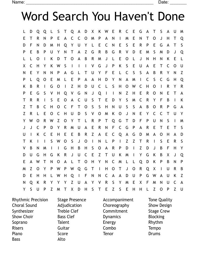 Word Search You Haven't Done