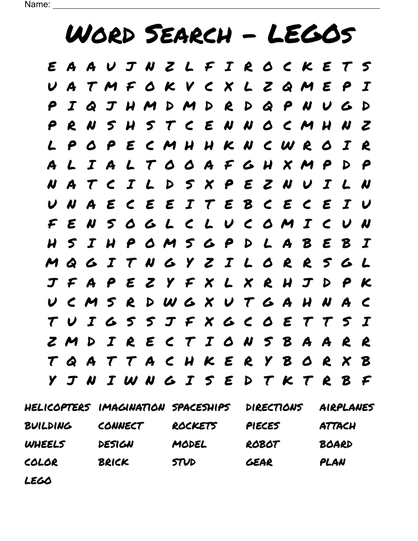 Word Search - LEGOs