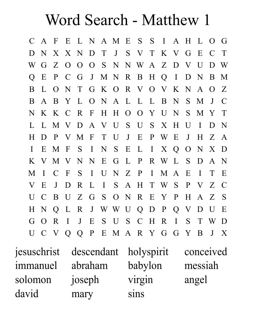 Word Search - Matthew 1