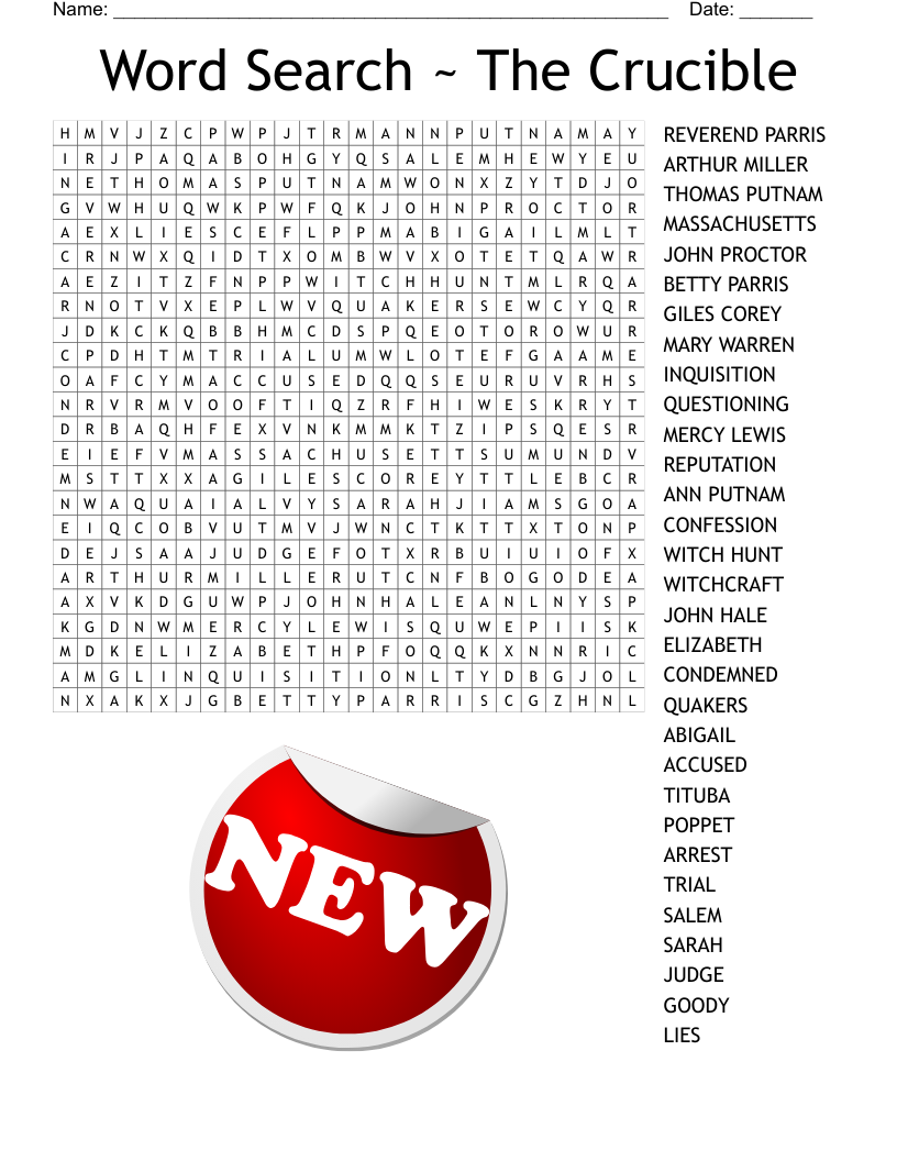 Word Search ~ The Crucible