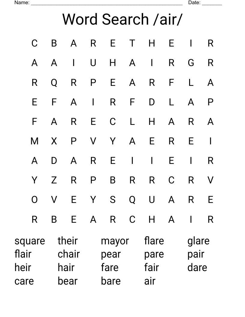 Word Search /air/ 