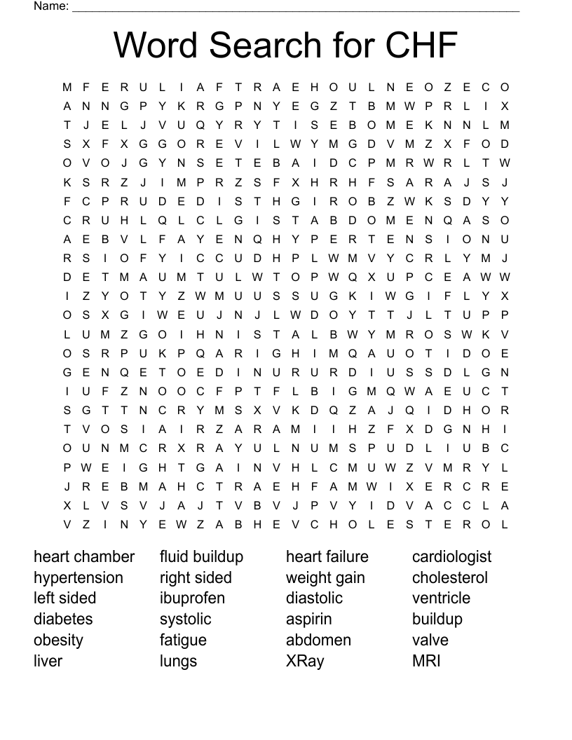 Word Search for  CHF
