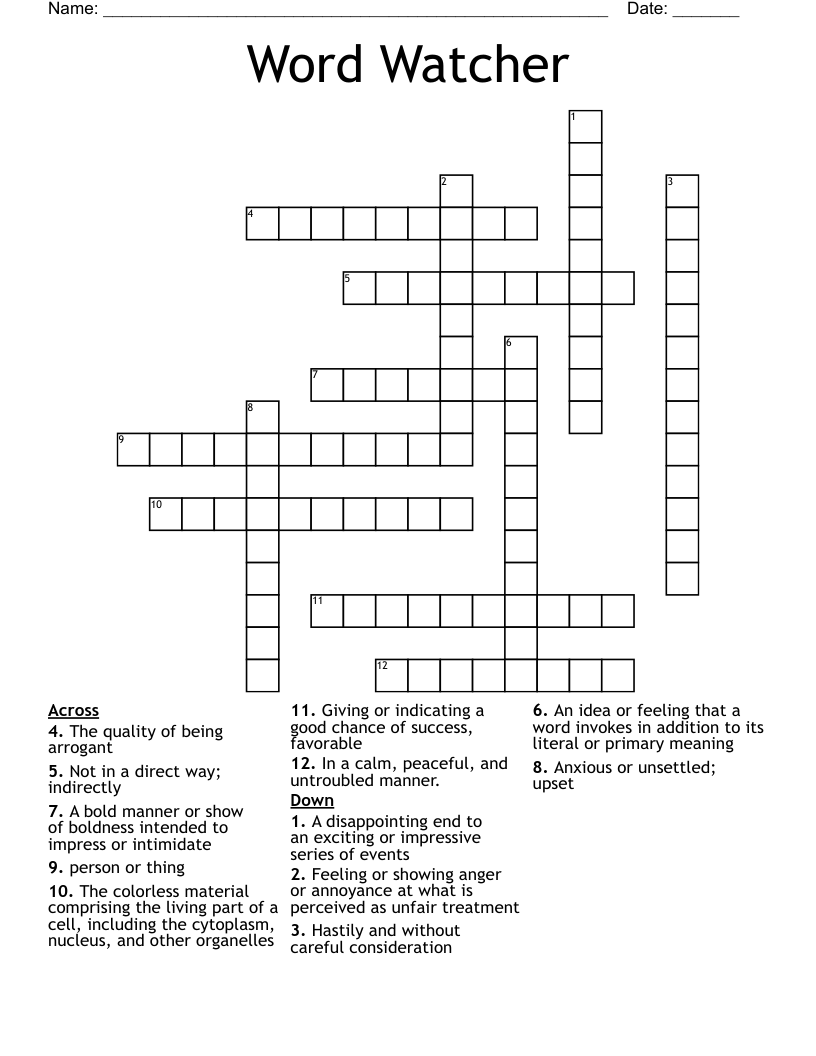 Word Watcher Crossword