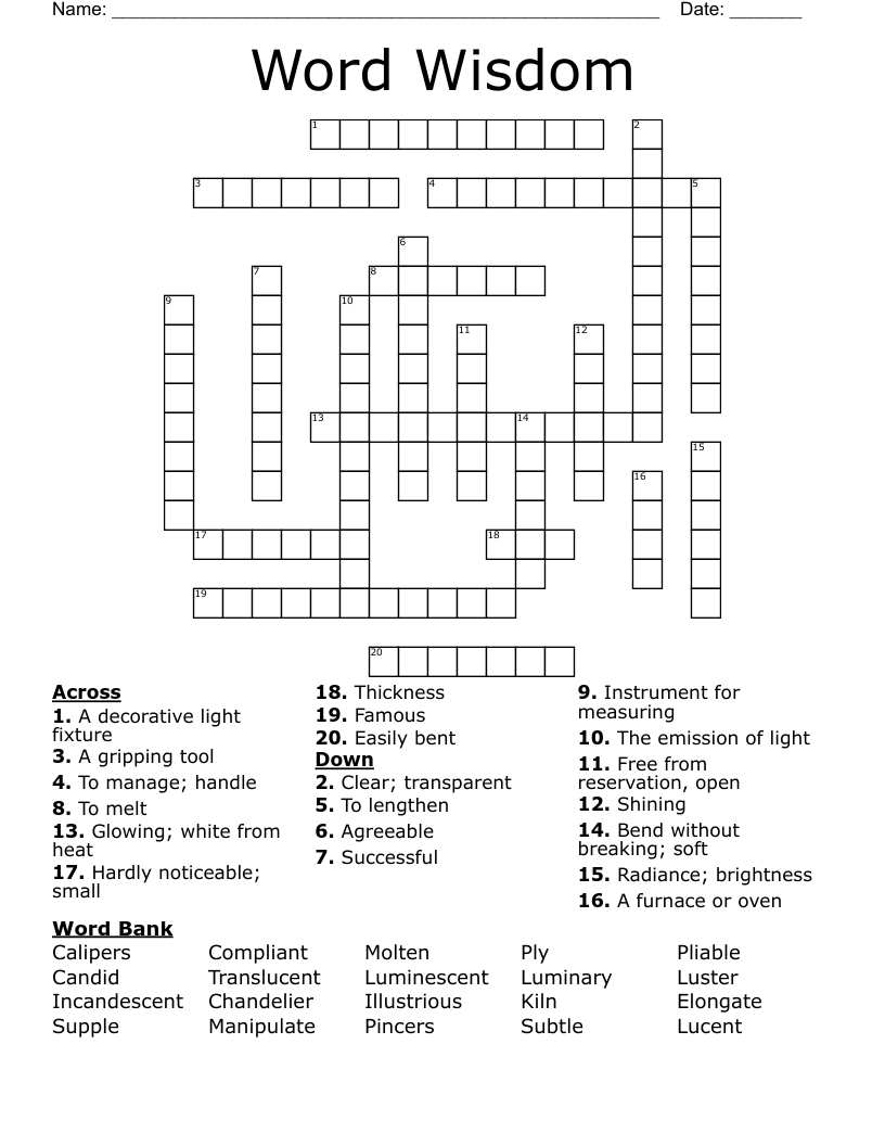 Word Wisdom Crossword