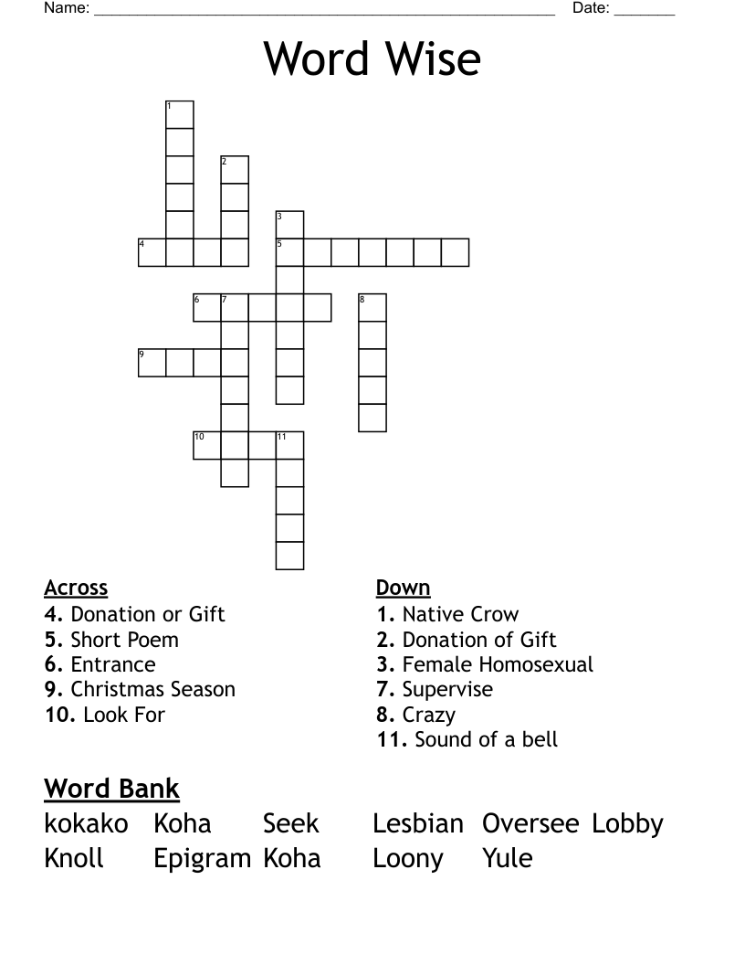 Word Wise Crossword