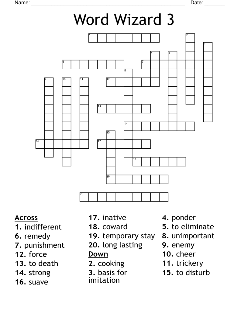 Word Wizard 3 Crossword