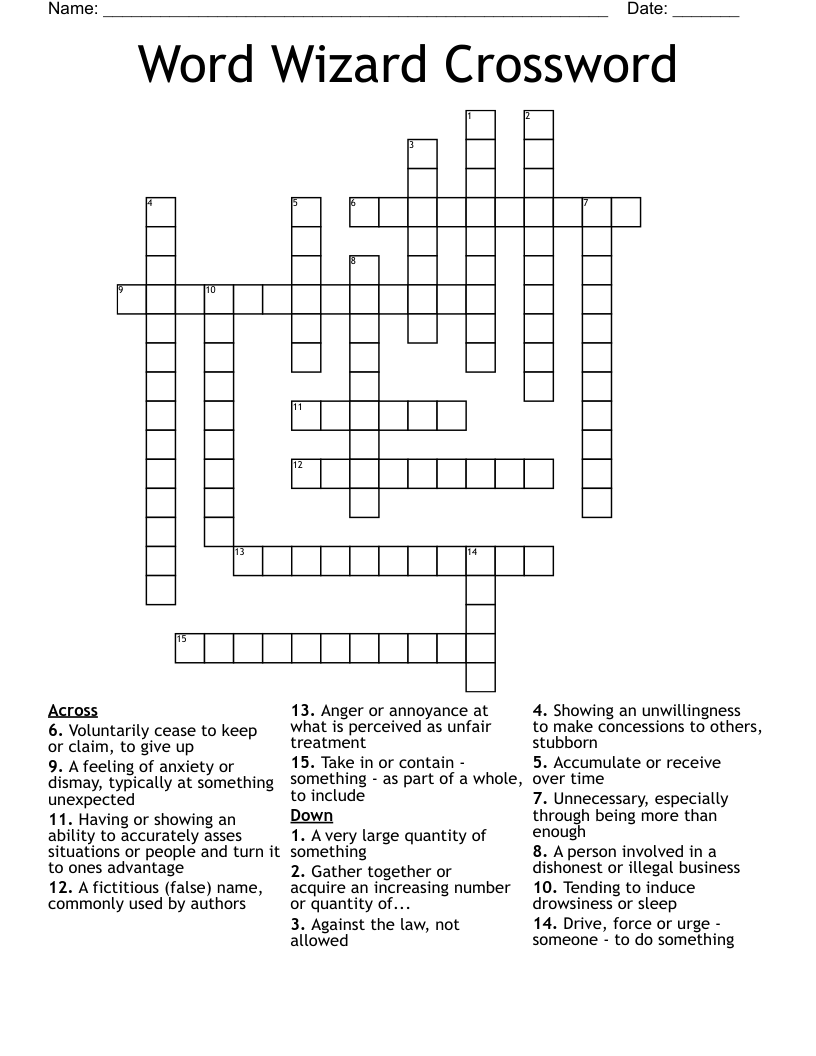 Word Wizard Crossword