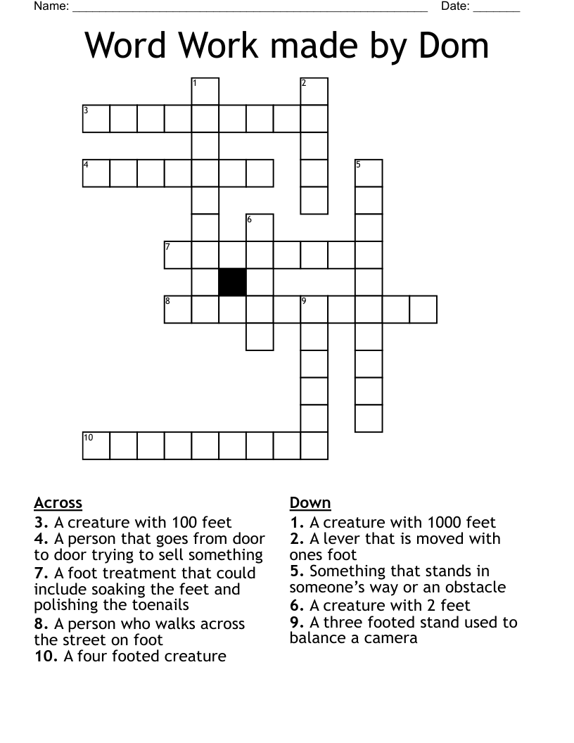 Word Work made by Dom Crossword