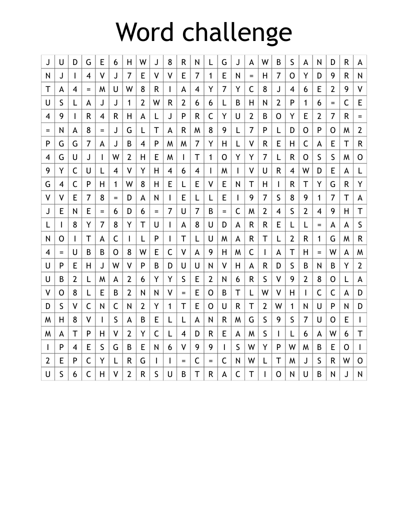 Word challenge Word Search