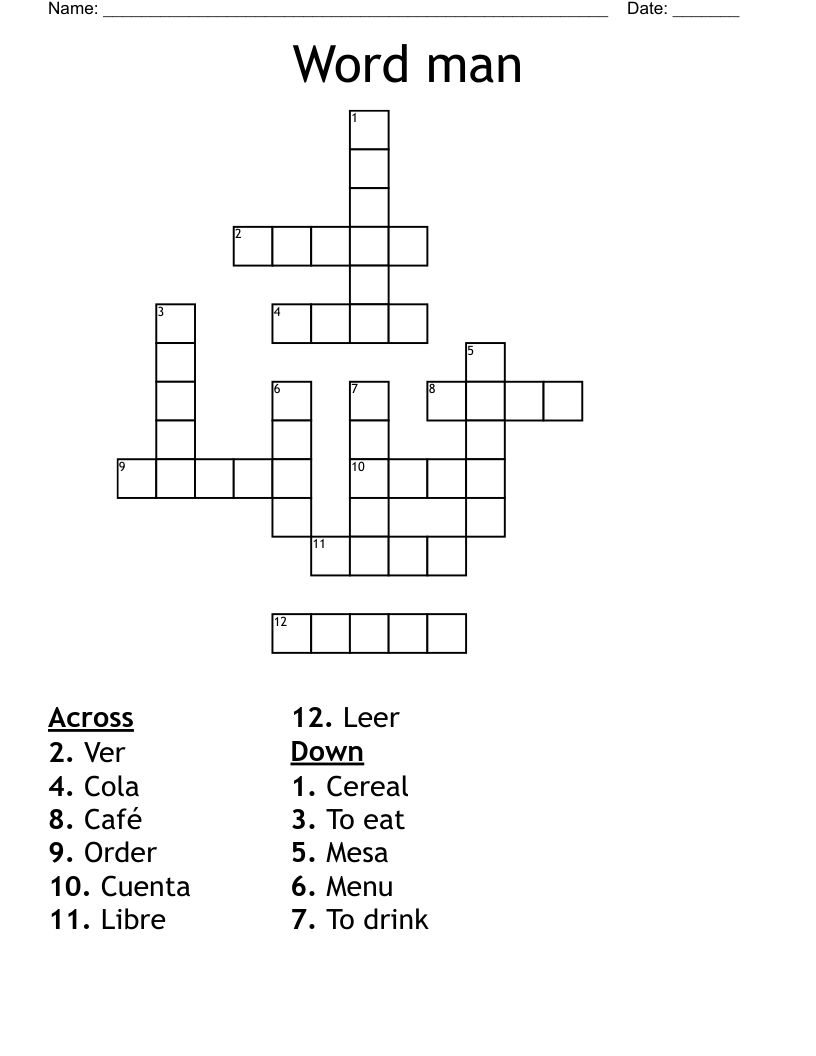 Word man Crossword