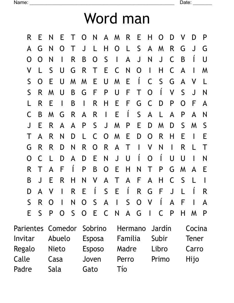 Word man  Word Search