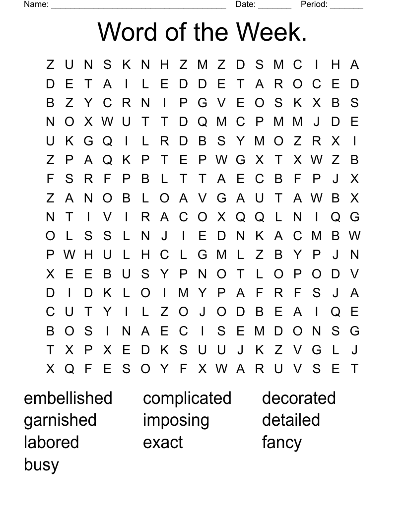 Word of the Week. Word Search