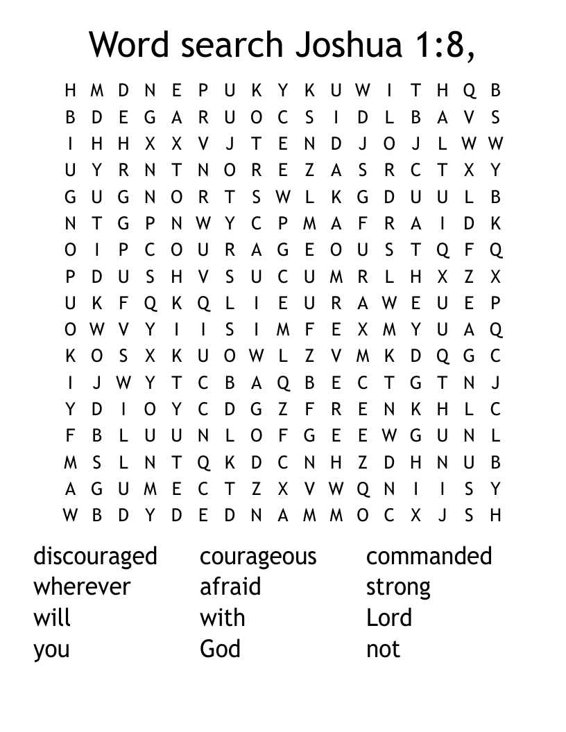 Word search Joshua 1:8, 
