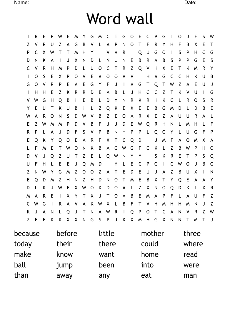 Word wall Word Search